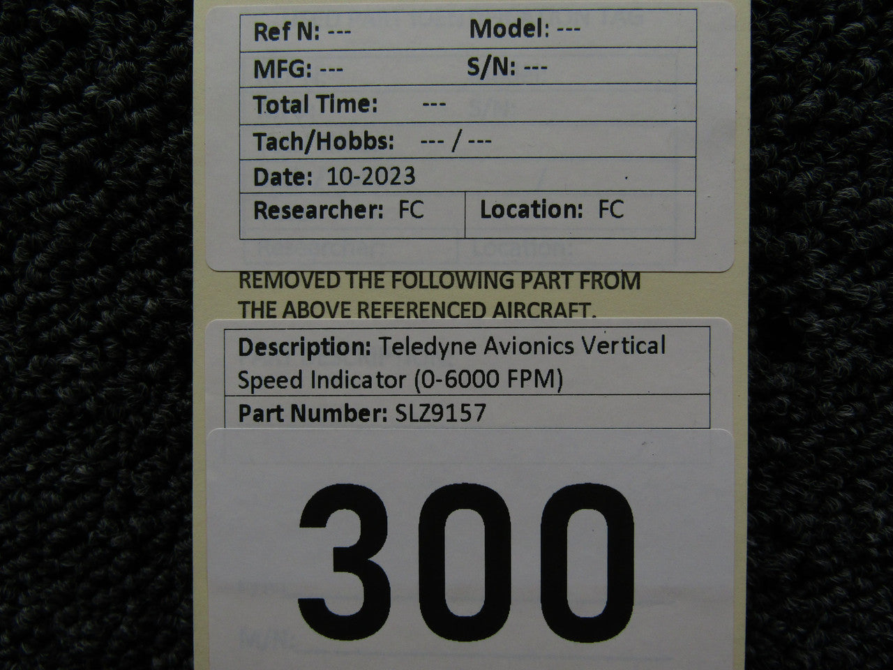 SLZ9157 Teledyne D6HL Inertial-Lead Vertical Speed Indicator (Gray