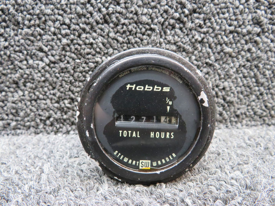 15006 Stewart-Warner Hobbs Total Hours Meter Indicator (Hours: 1271.4)