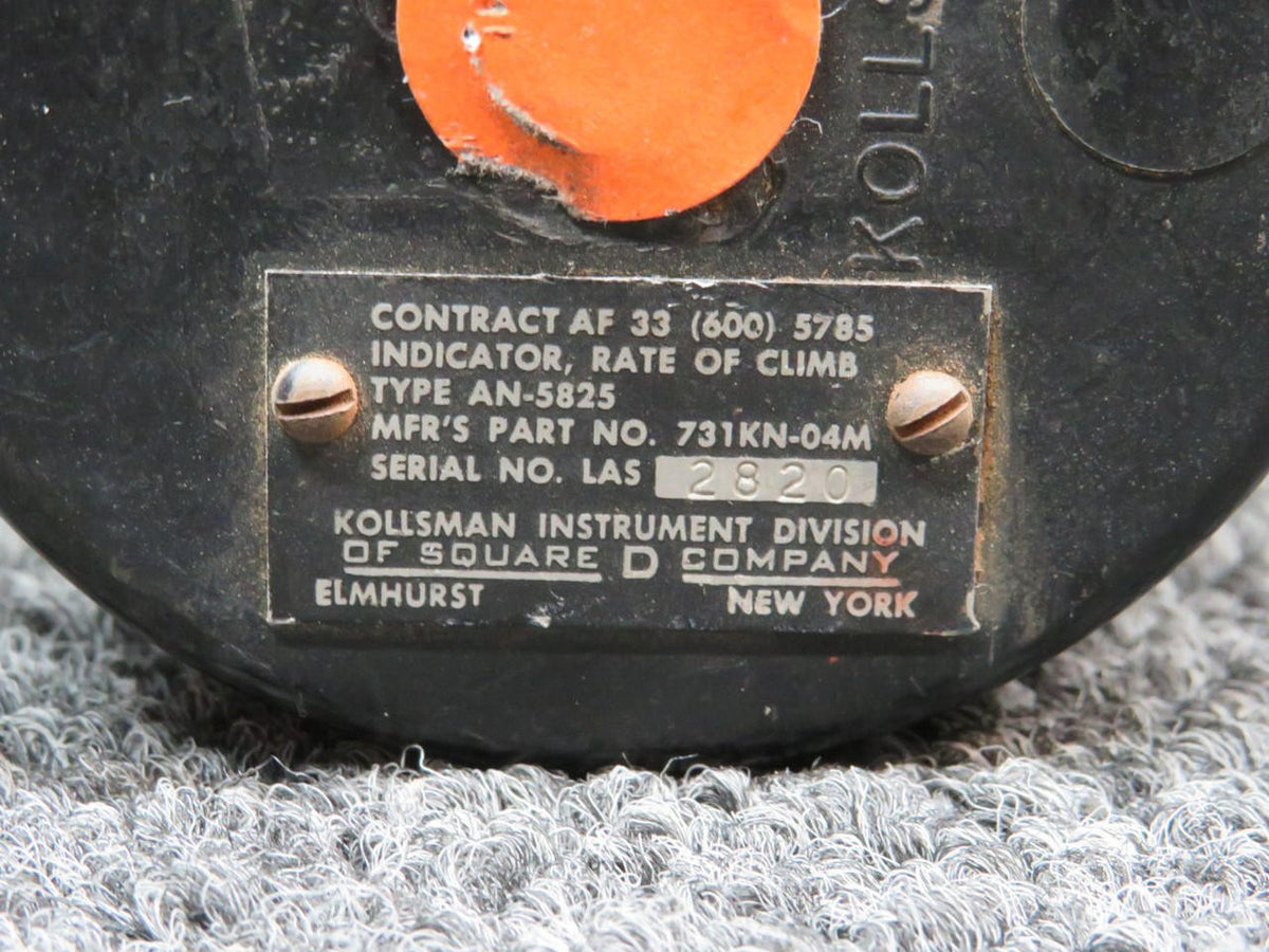 kollsman 731KN-04M (Alt: AN-5825) Kollsman Rate of Climb Indicator