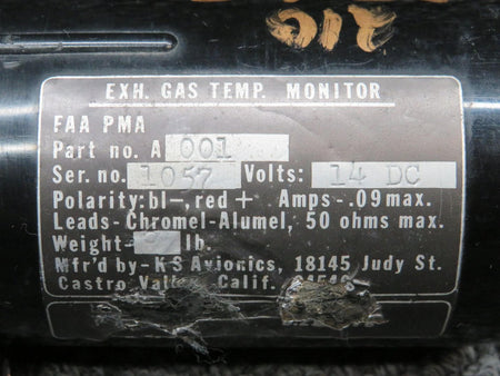KS Avionics A-001 KS Avionics Exhaust Gas Temperature Indicator (Volts: 14)