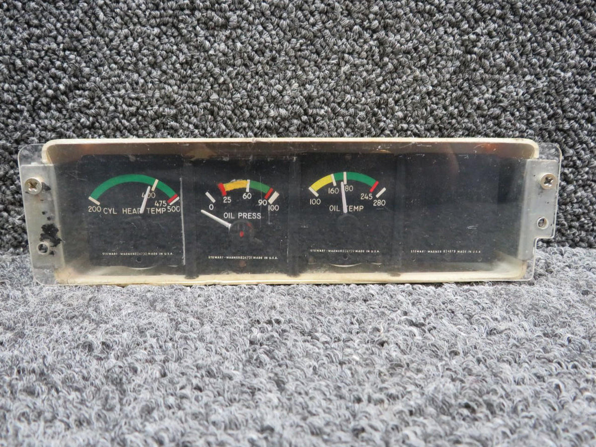 Stewart-Warner 873002-S6 Stewart-Warner Instrument Gauge Cluster Assembly