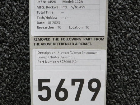 Stewart-Warner 873000-R2 Stewart-Warner Instrument Gauge Cluster Assembly