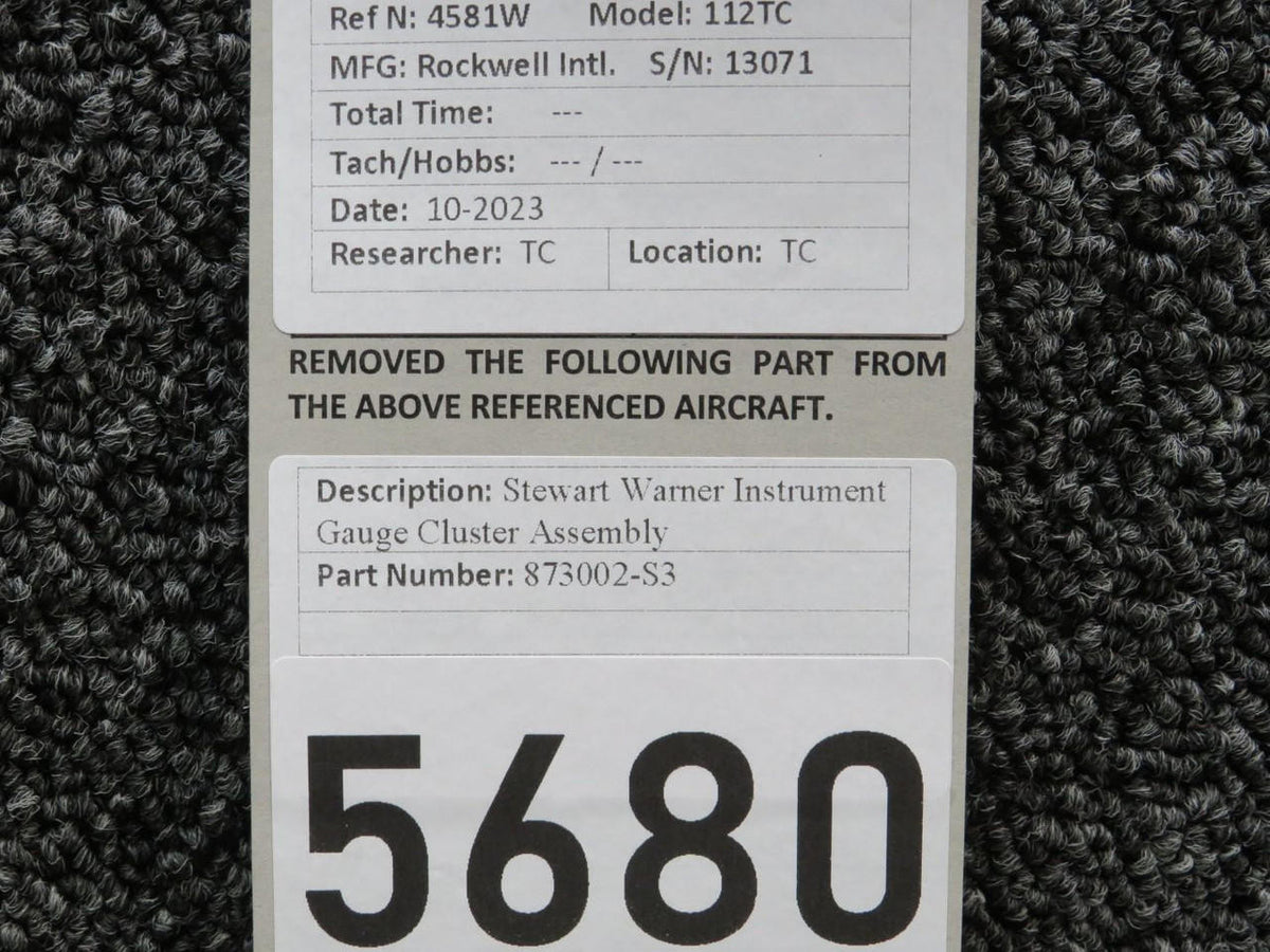Stewart-Warner 873002-S3 Stewart-Warner Instrument Gauge Cluster Assembly