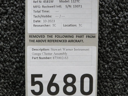 Stewart-Warner 873002-S3 Stewart-Warner Instrument Gauge Cluster Assembly