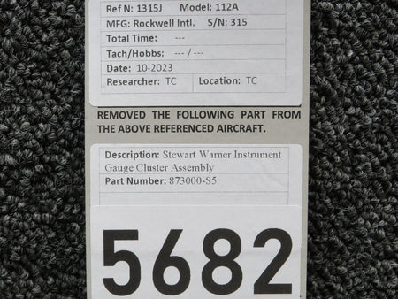 Stewart-Warner 873000-S5 Stewart-Warner Instrument Gauge Cluster Assembly