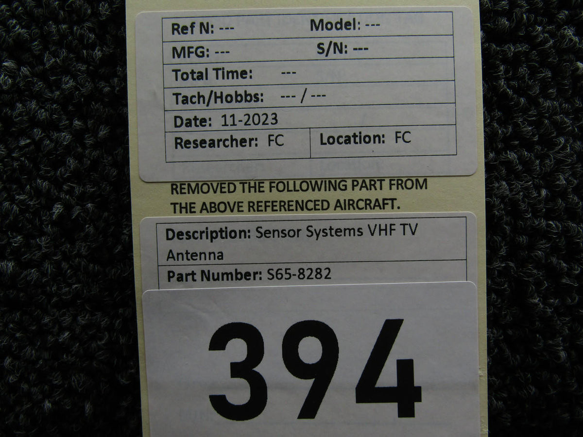 Sensor Systems S65-8282 Sensor Systems VHF TV Antenna (Peeling Paint)