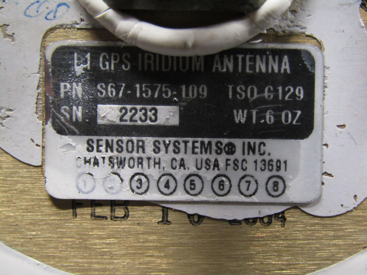 Sensor Systems S67-1575-109 Sensor Systems L1 GPS-Iridium Antenna with Modifications