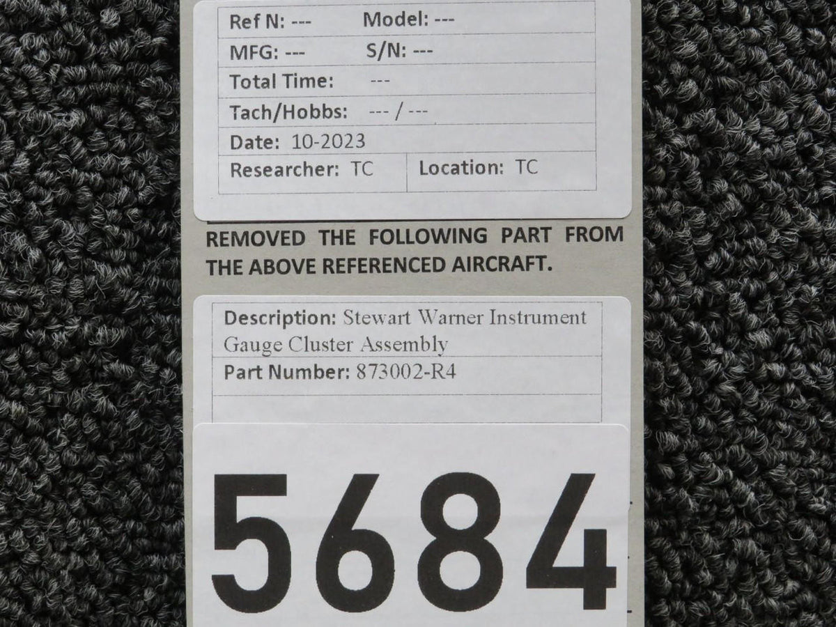 Stewart-Warner 873002-R4 Stewart-Warner Instrument Gauge Cluster Assembly
