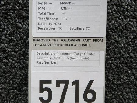 Does Not Apply Instrument Gauge Cluster Assembly (Volts: 12) (Incomplete)