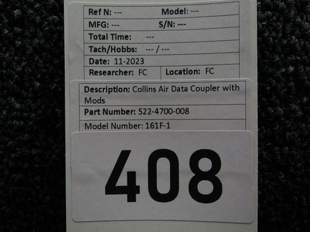 Collins 522-4700-008 Collins 161F-1 Air Data Coupler with Modifications