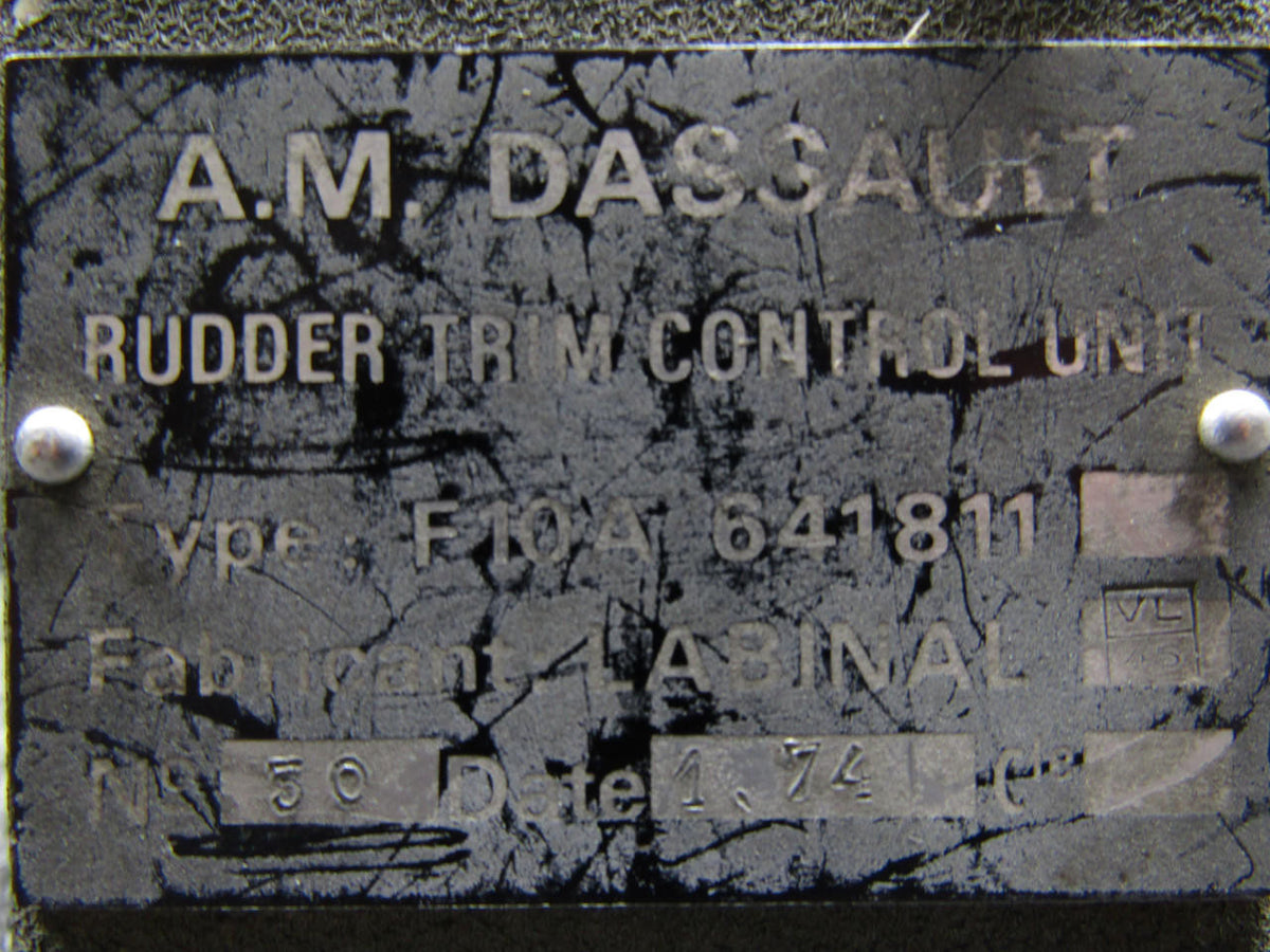 Dassault 641811 A.M. Dassault Falcon F10A Rudder Trim Control Unit with Modifications