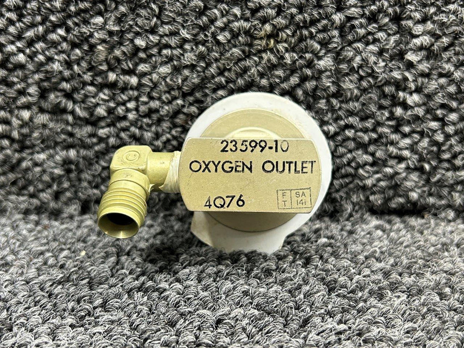 Piper Aircraft Parts 23599-10 Piper PA-31T Oxygen Outlet with Curved Fitting and Placard