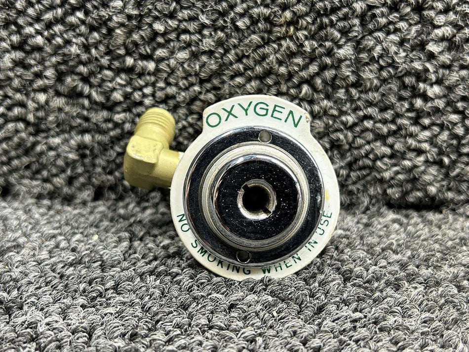 Piper Aircraft Parts 23599-10 Piper PA-31T Oxygen Outlet with Curved Fitting and Placard