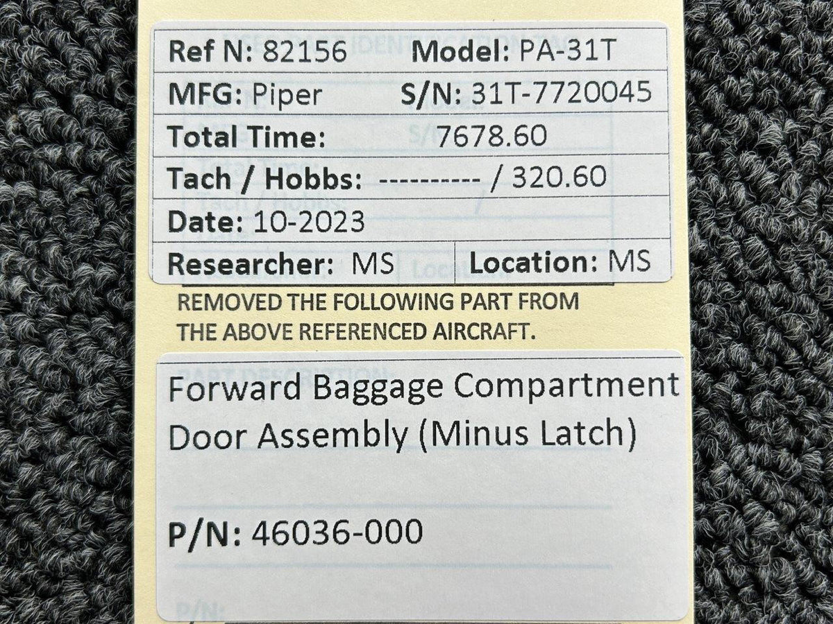 Piper Aircraft Parts 46036-000 Piper PA-31T Forward Baggage Compartment Door Assembly (Minus Latch)