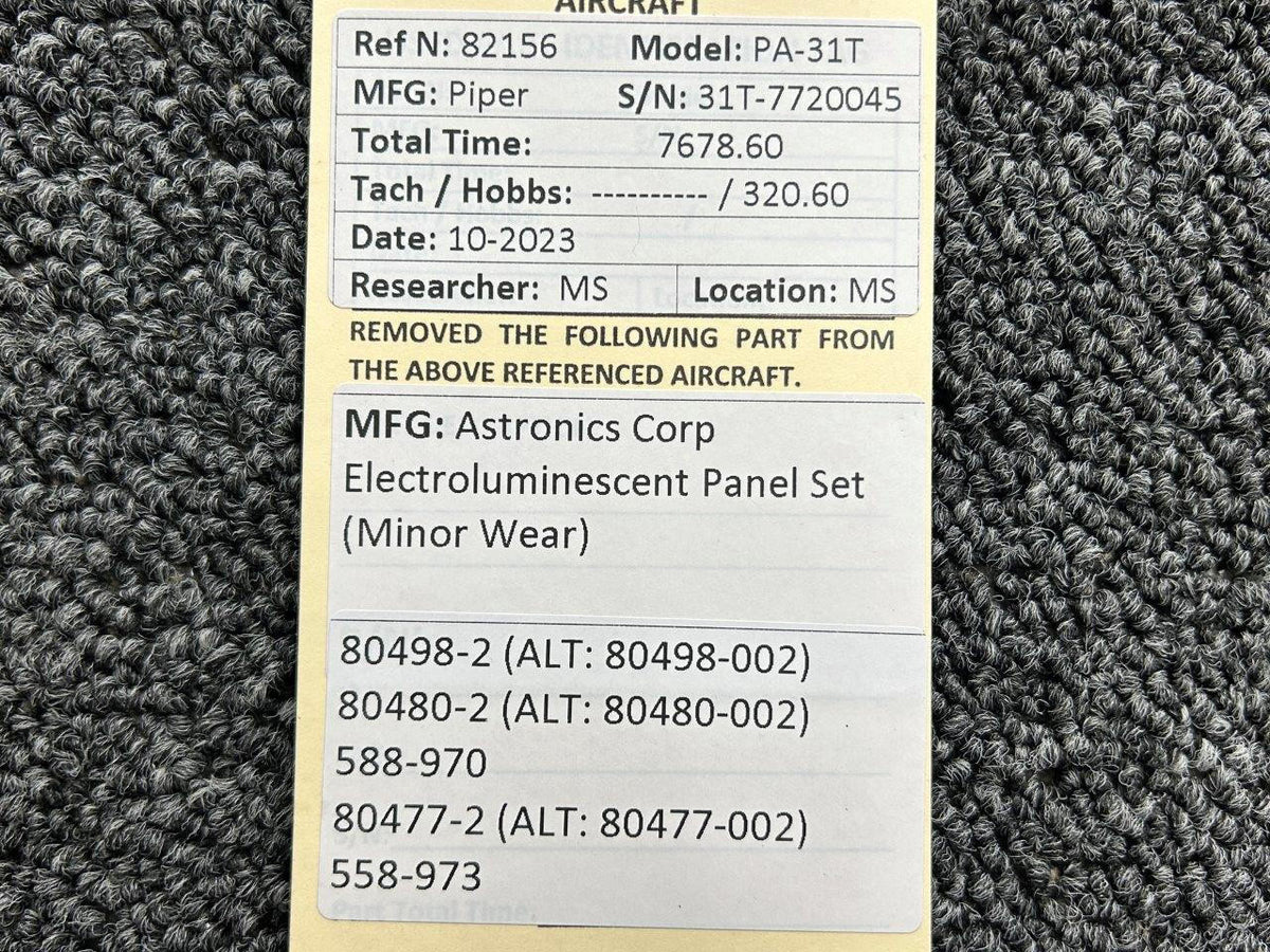 Astronics Corp Electroluminescent Panel Set (Minor Warping)