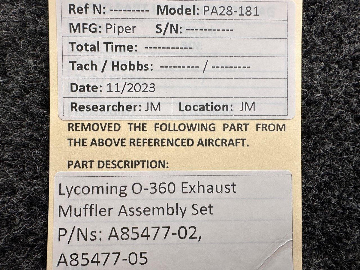 Lycoming Aircraft Engines & Parts A85477-02, A85477-05 Lycoming O-360 Exhaust Muffler Assembly Set