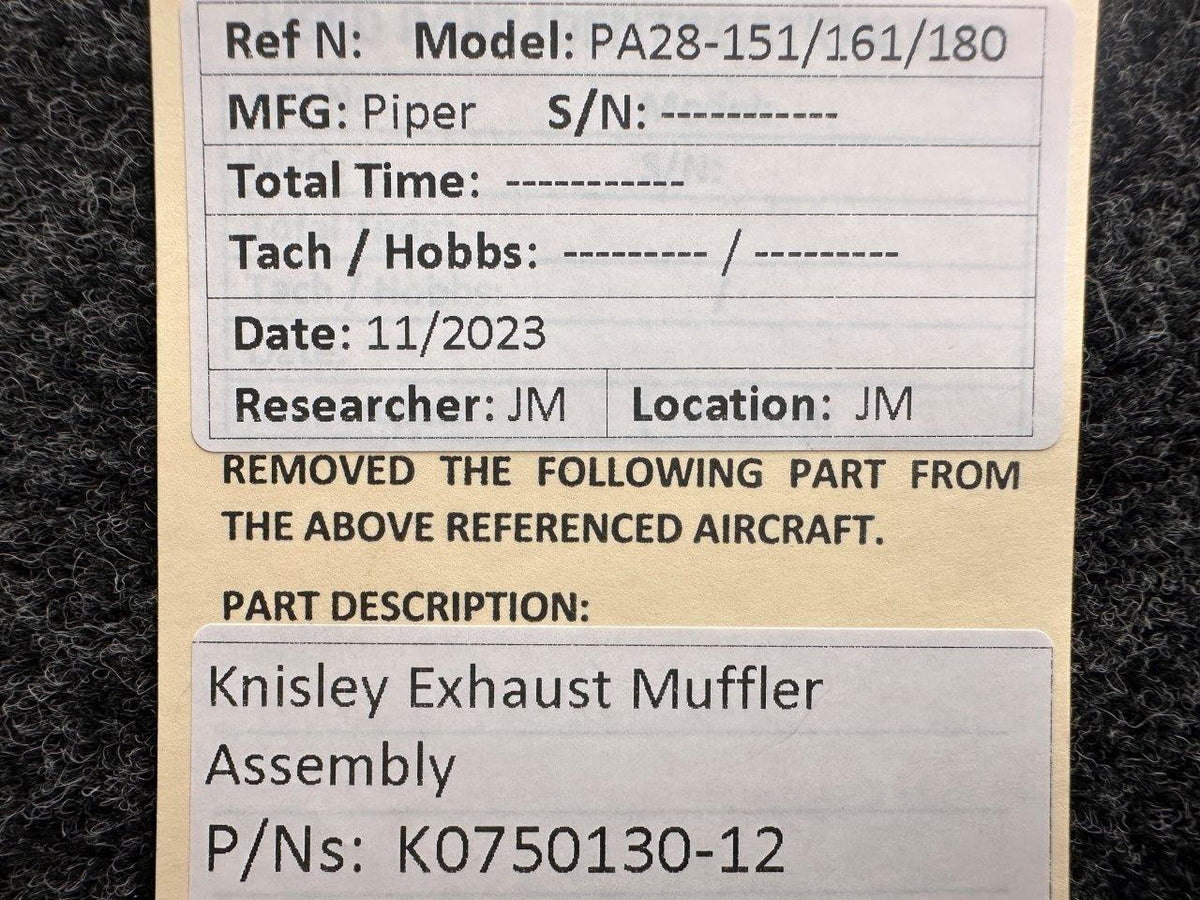 Knisley Welding K0750130-12 Lycoming O-470 Knisley Exhaust Muffler Assembly