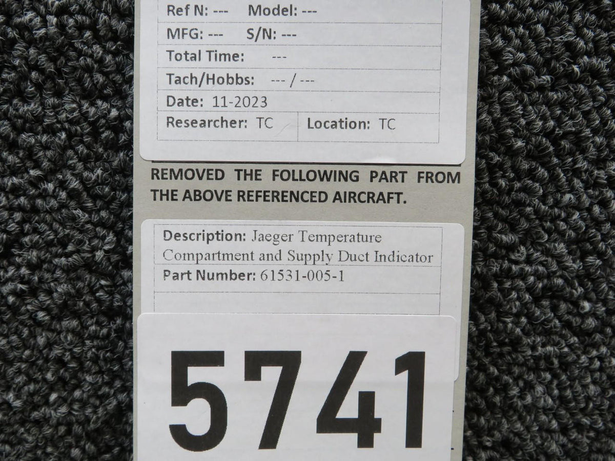 jaeger 61531-005-1 Jaeger Temperature Compartment and Supply Duct Indicator