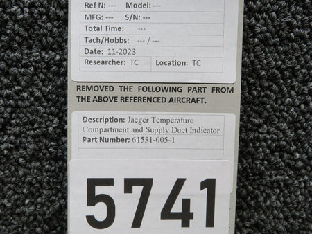 jaeger 61531-005-1 Jaeger Temperature Compartment and Supply Duct Indicator