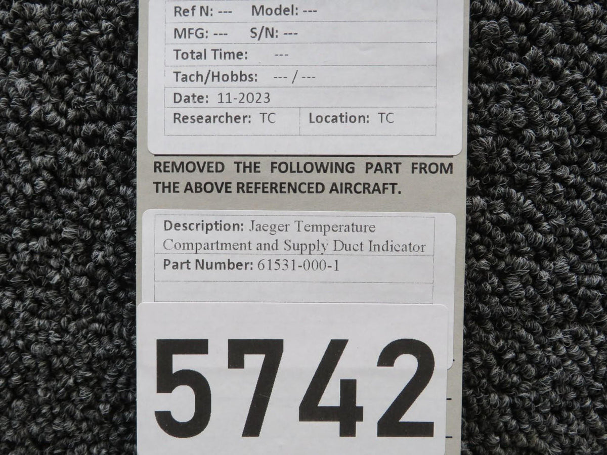 jaeger 61531-000-1 Jaeger Temperature Compartment and Supply Duct Indicator