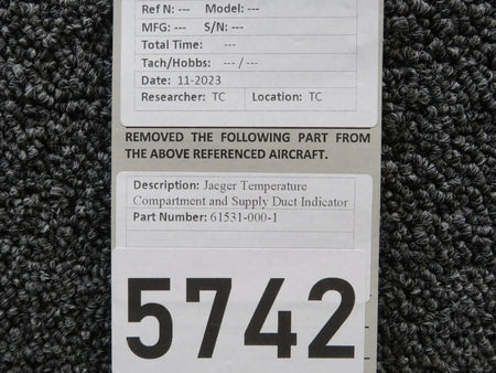 jaeger 61531-000-1 Jaeger Temperature Compartment and Supply Duct Indicator