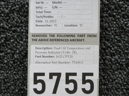 Does Not Apply 162LCPT20 (Alt: 75449-2) Dual Oil Temperature and Pressure Indicator (Volts: 28)