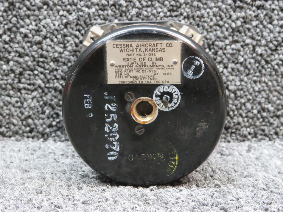 Weston S-1392-N2 (Alt: 22-993-02-1A) Weston Rate of Climb Indicator
