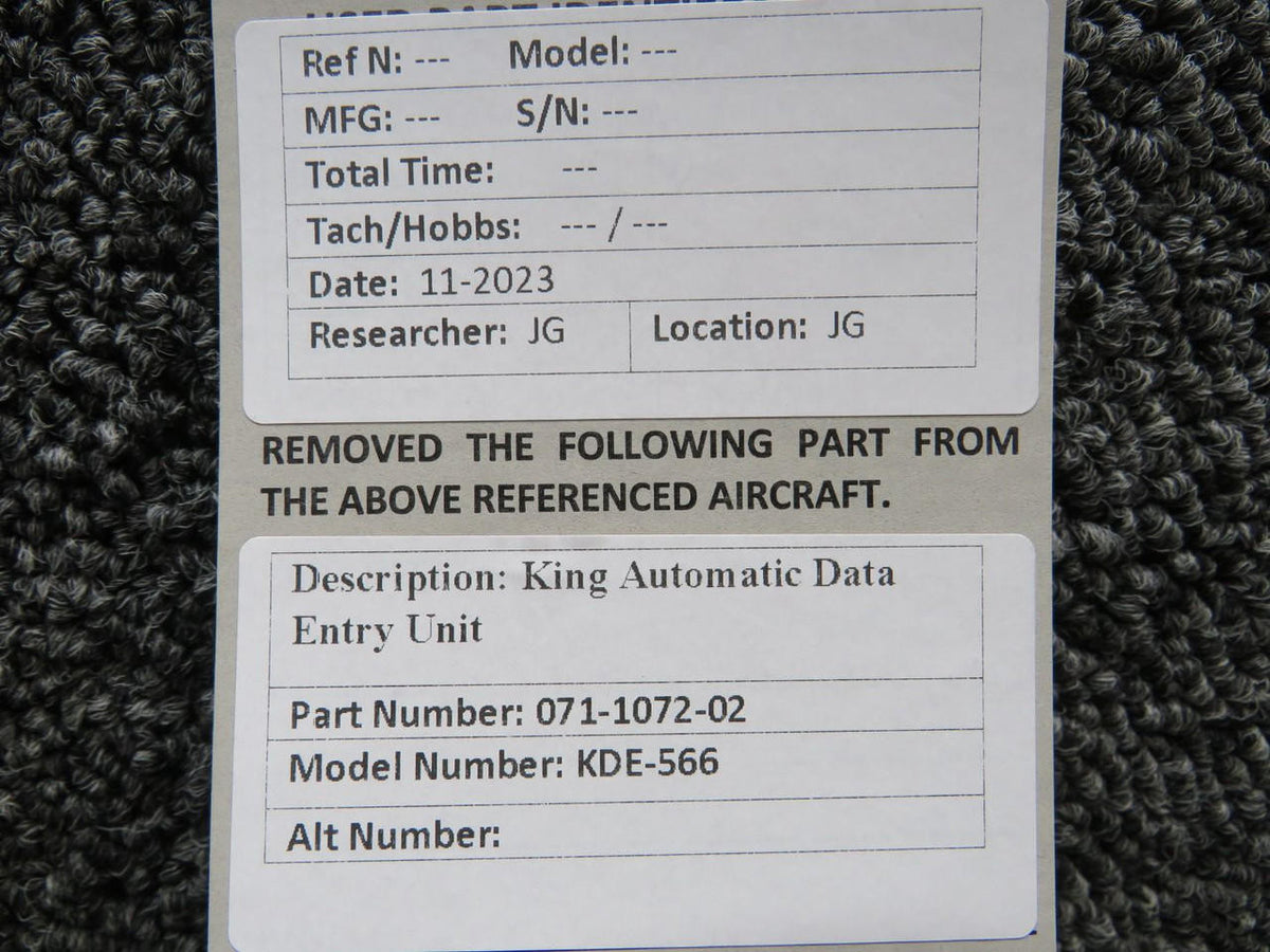 King Radio 071-1072-02 King Radio KDE-566 Automatic Data Entry Unit (Volts: 28)