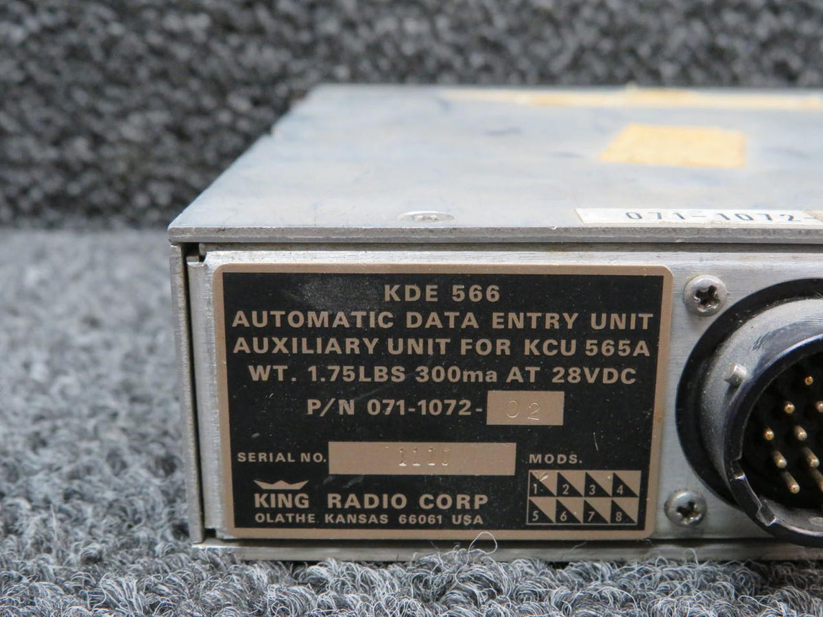 King Radio 071-1072-02 King Radio KDE-566 Automatic Data Entry Unit (Volts: 28)