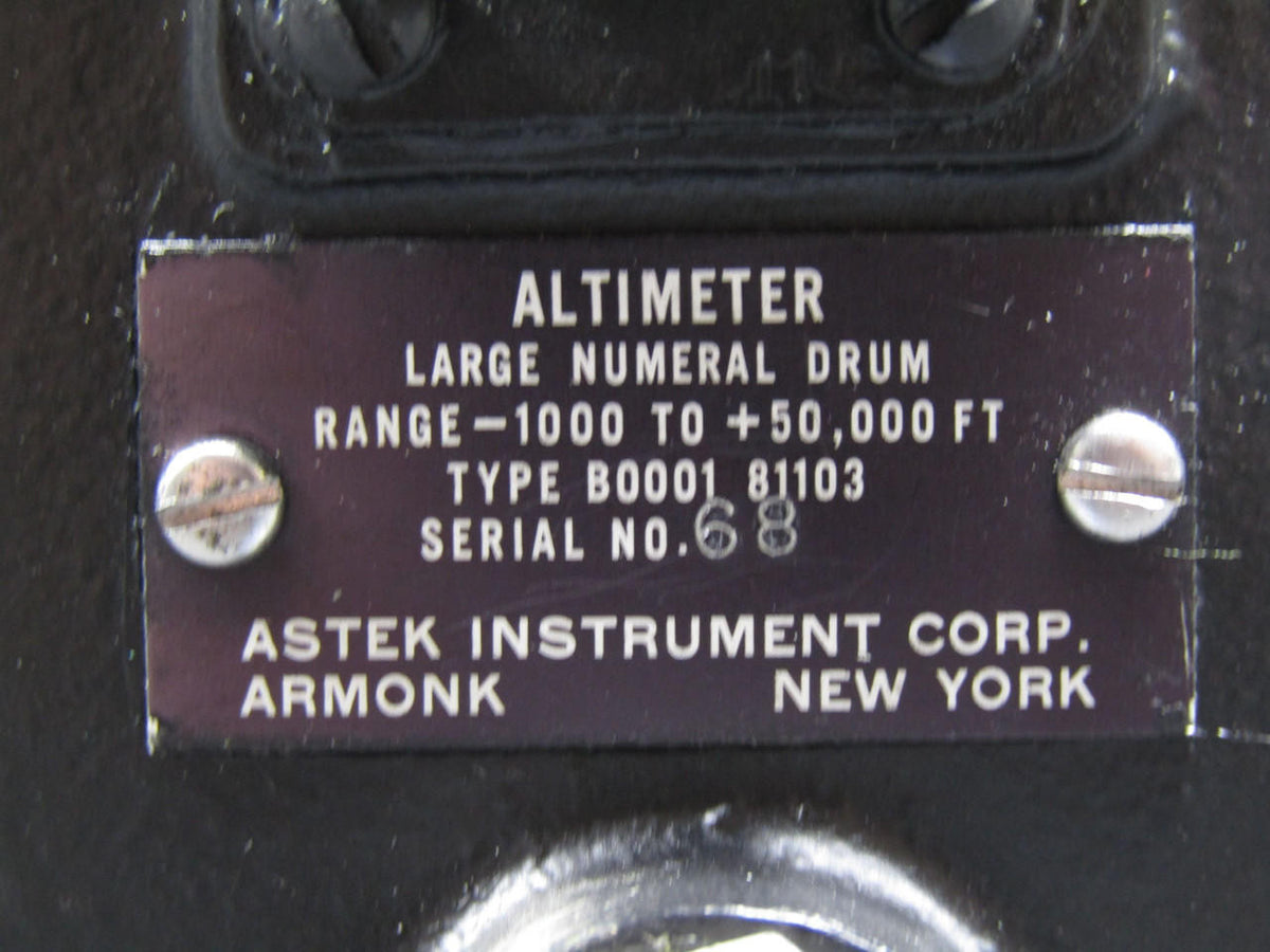 Astek B0001 81103 Astek Instrument Altimeter Indicator