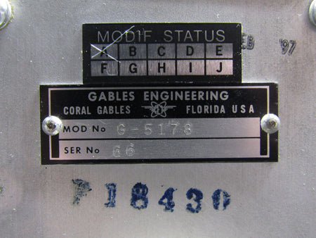 Gables G-5178 Gables Engineering ADF Control Panel with Modifications