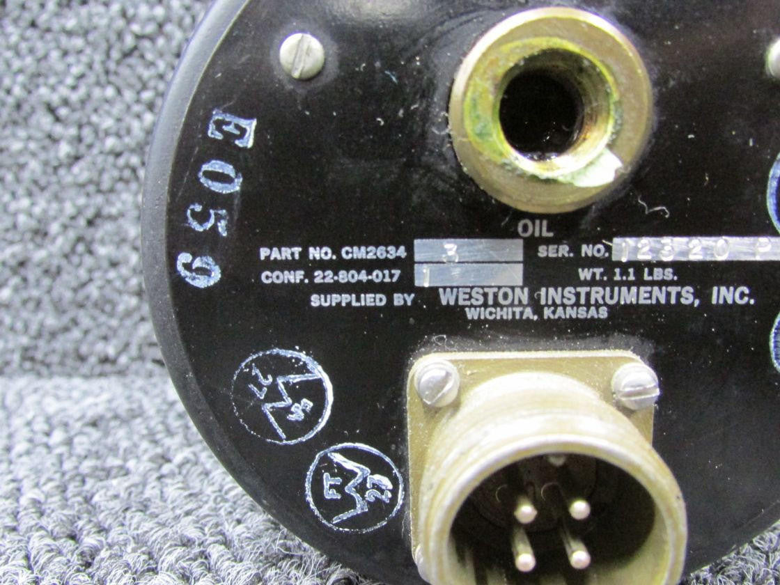 Weston 22-804-017-1 (Alt: CM2634-N3) Weston Tri-Engine Gauge Indicator