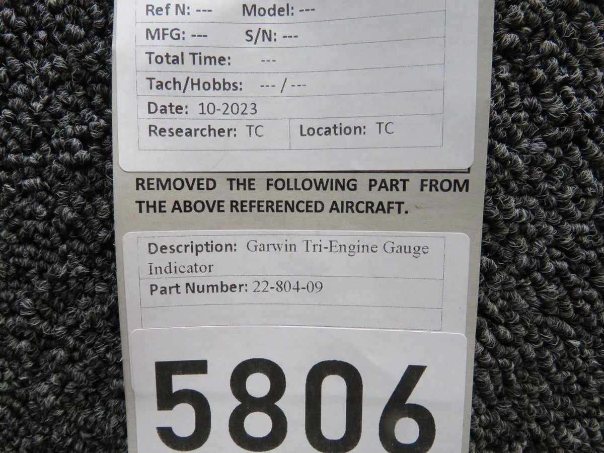Garwin 22-804-09 Garwin Tri-Engine Gauge Indicator