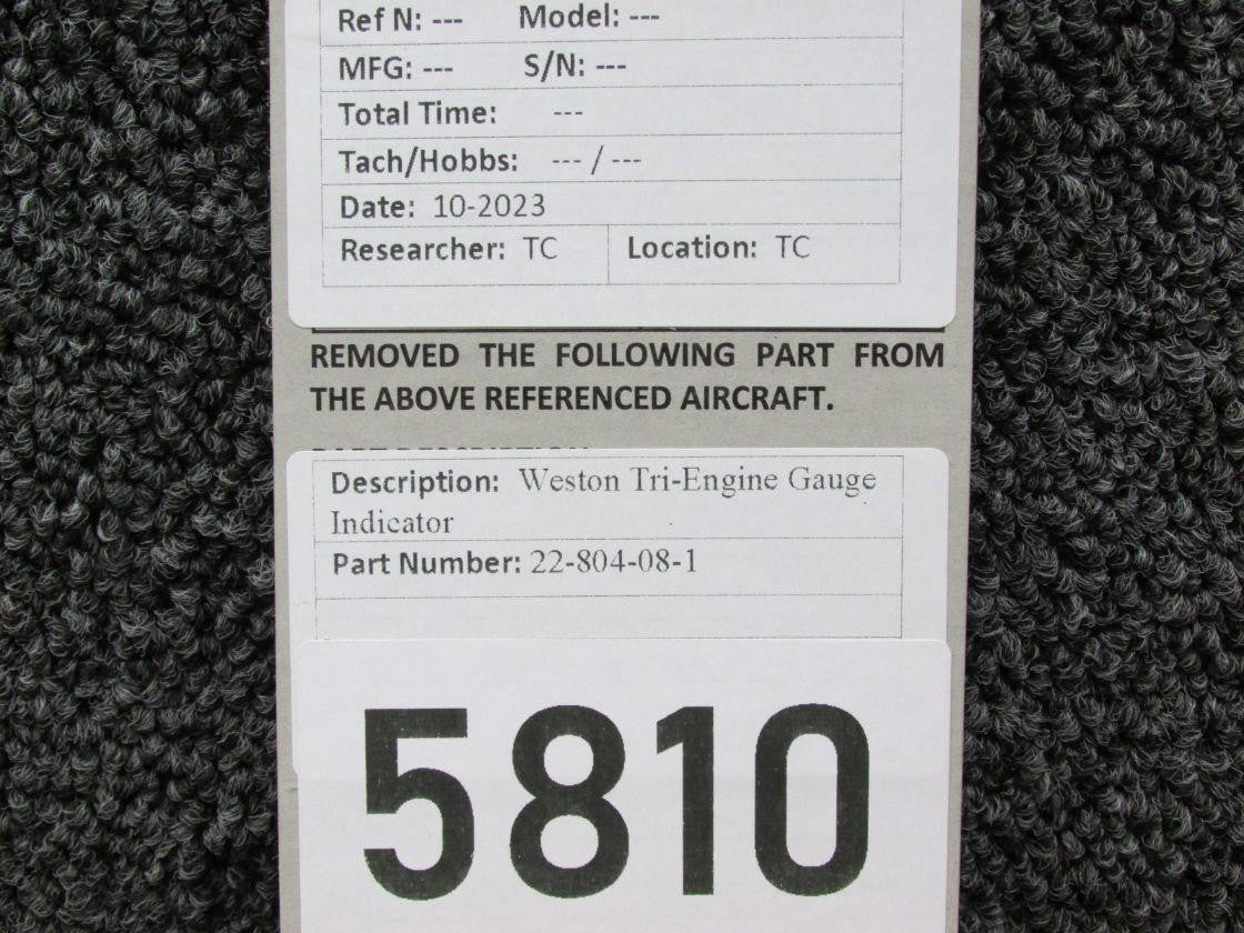 Weston 22-804-08-1 Weston Tri-Engine Gauge Indicator