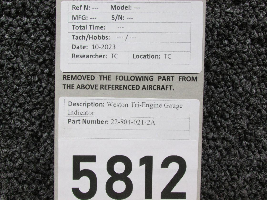 Weston 22-804-021-2A Weston Tri-Engine Gauge Indicator