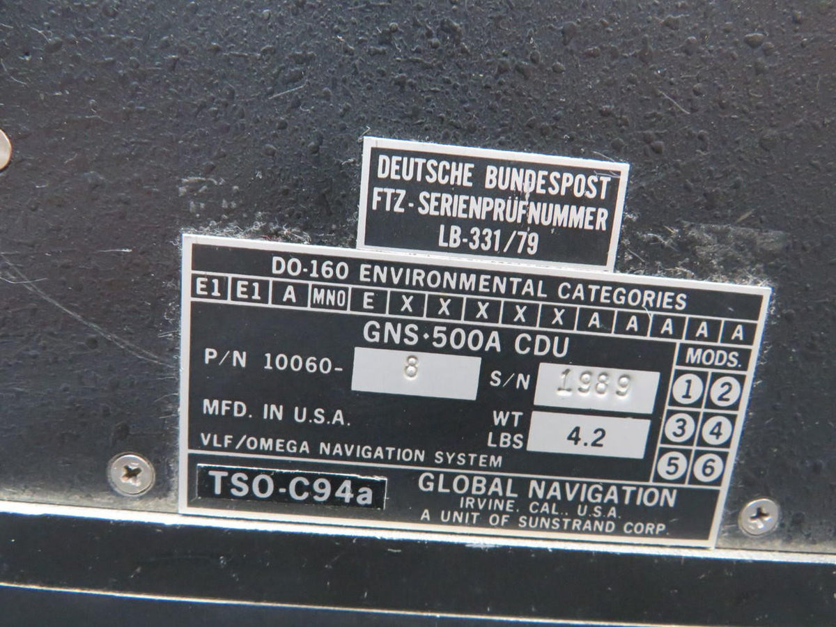 Global Navigation 10060-8 Global Navigation GNS-500A CDU VLF Omega Unit