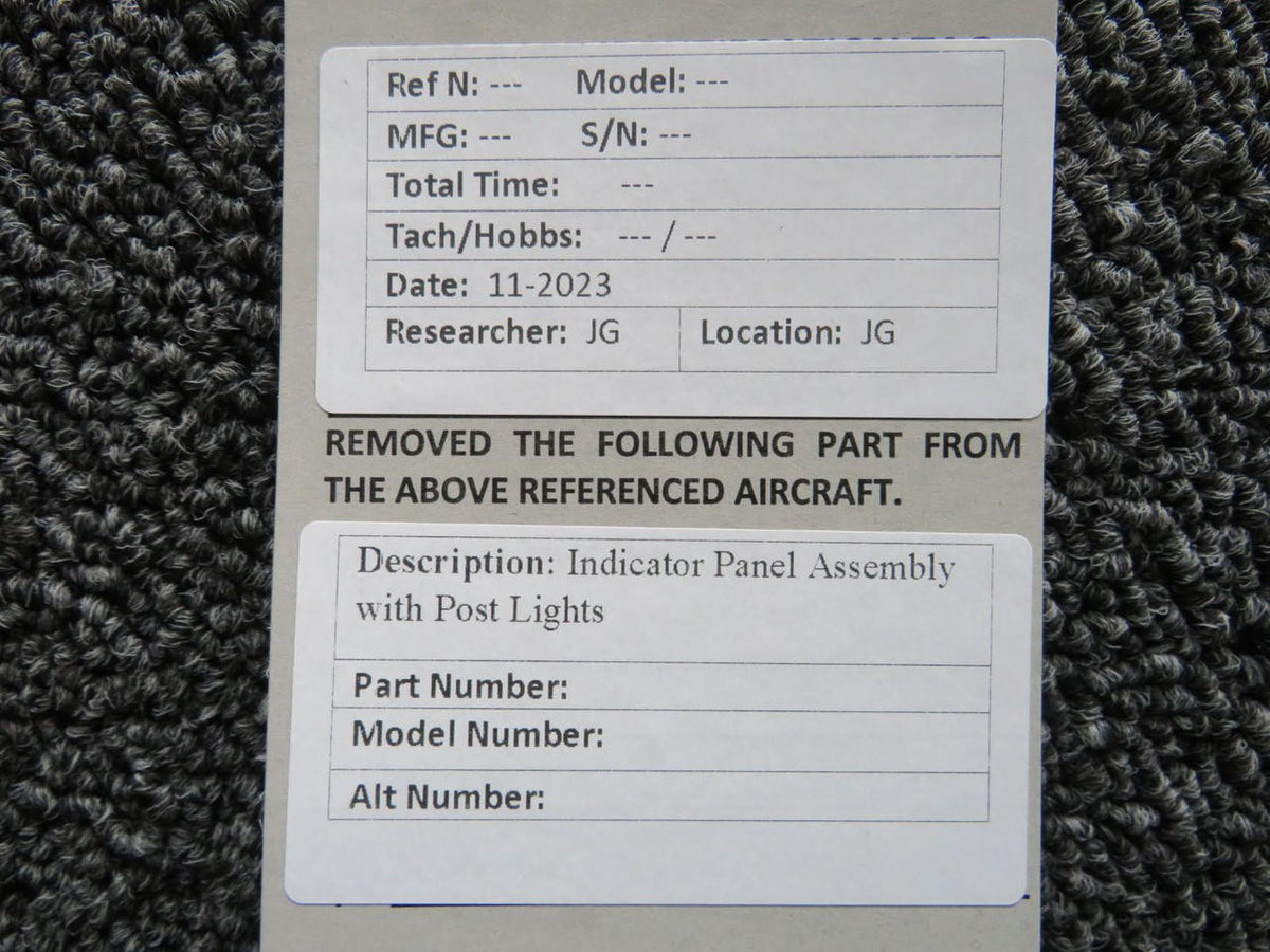 Does Not Apply Indicator Panel Assembly with Post Lights RH