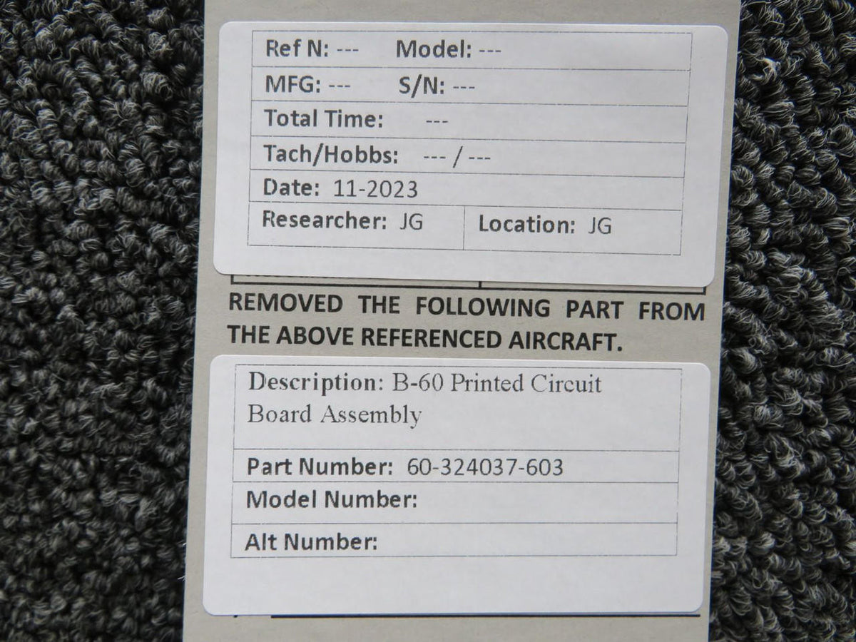 Beechcraft Parts 60-324037-603 Beechcraft 60 Printed Circuit Switch Panel Assembly