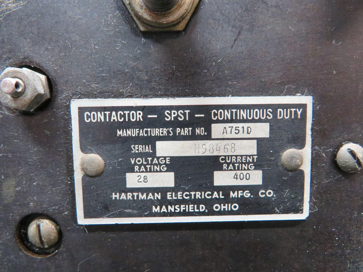 Hartman A751D Hartman SPST Continuous Duty Contactor