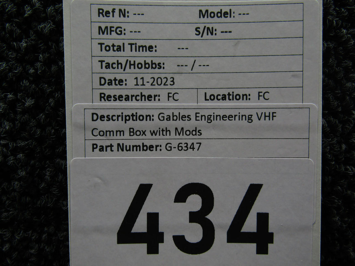 Gables G-6347 Gables Engineering VHF Comm Box with Modifications