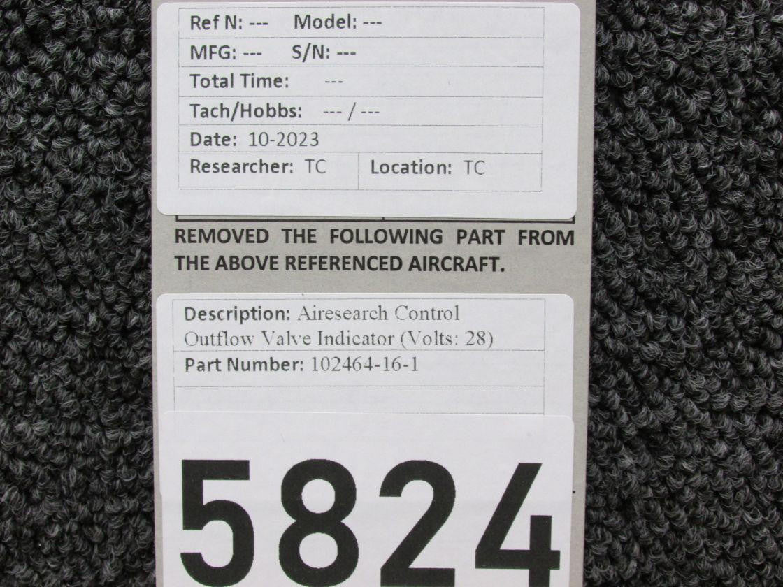 Airesearch 102464-16-1 Airesearch Control Outflow Valve Indicator (Volts: 28)
