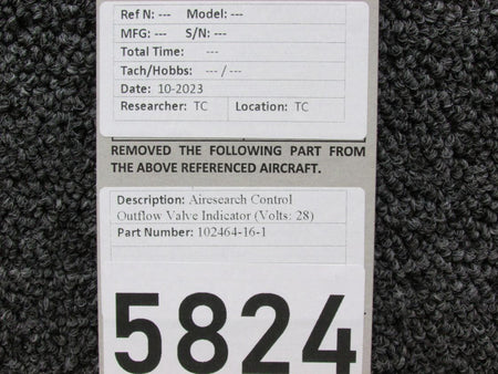 Airesearch 102464-16-1 Airesearch Control Outflow Valve Indicator (Volts: 28)