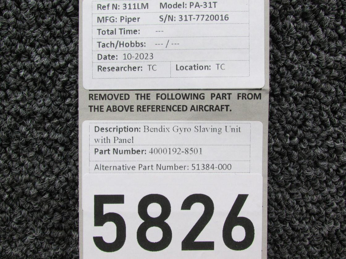 Bendix Airplane Parts & Equipment 4000192-8501 (Use: 51384-000) Bendix Gyro Slaving Unit with Panel