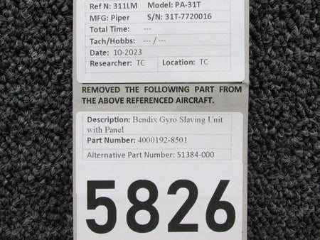 Bendix Airplane Parts & Equipment 4000192-8501 (Use: 51384-000) Bendix Gyro Slaving Unit with Panel