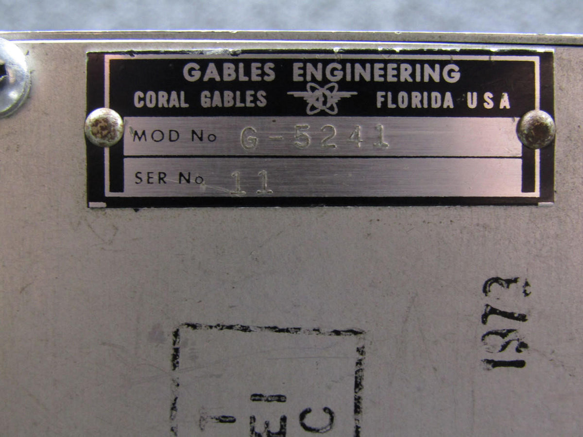 Gables G-5241 Gables Engineering Nav1-2, Comm1-2 Control Panel