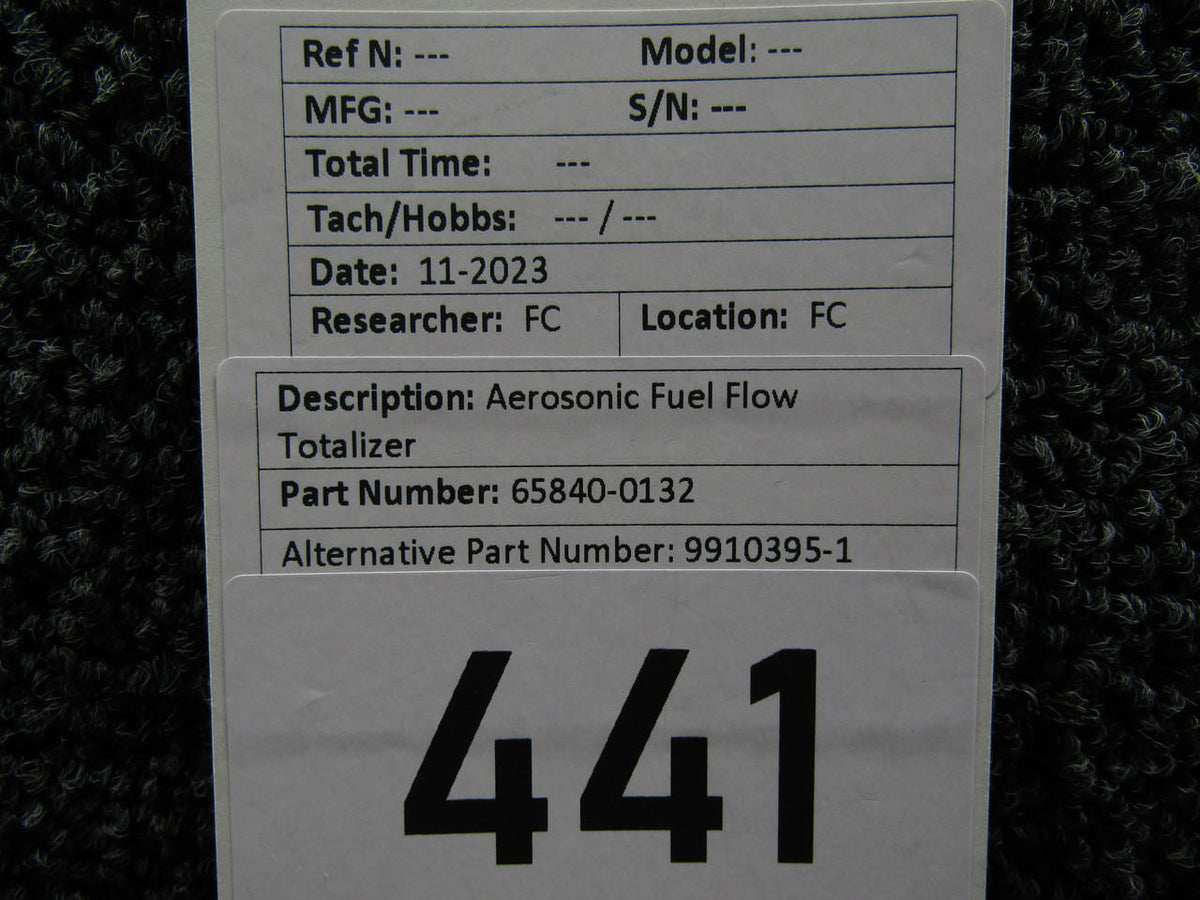 Aerosonic 65840-0132 (Alt:9910395-1) Aerosonic Fuel Flow Totalizer Indicator