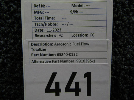 Aerosonic 65840-0132 (Alt:9910395-1) Aerosonic Fuel Flow Totalizer Indicator