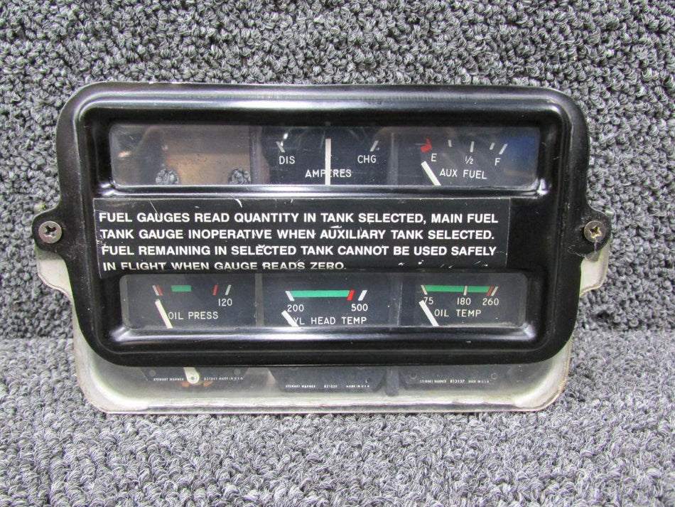 Stewart-Warner 436405-N9 Bellanca 17-30 Stewart Warner Gauge Cluster (Volts: 14) (Incomplete)
