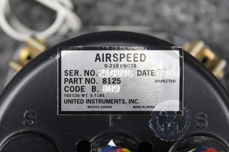 United Instruments 8125 United Instruments Airspeed Indicator, Lighted (Volts: 28) (Code: B.889)