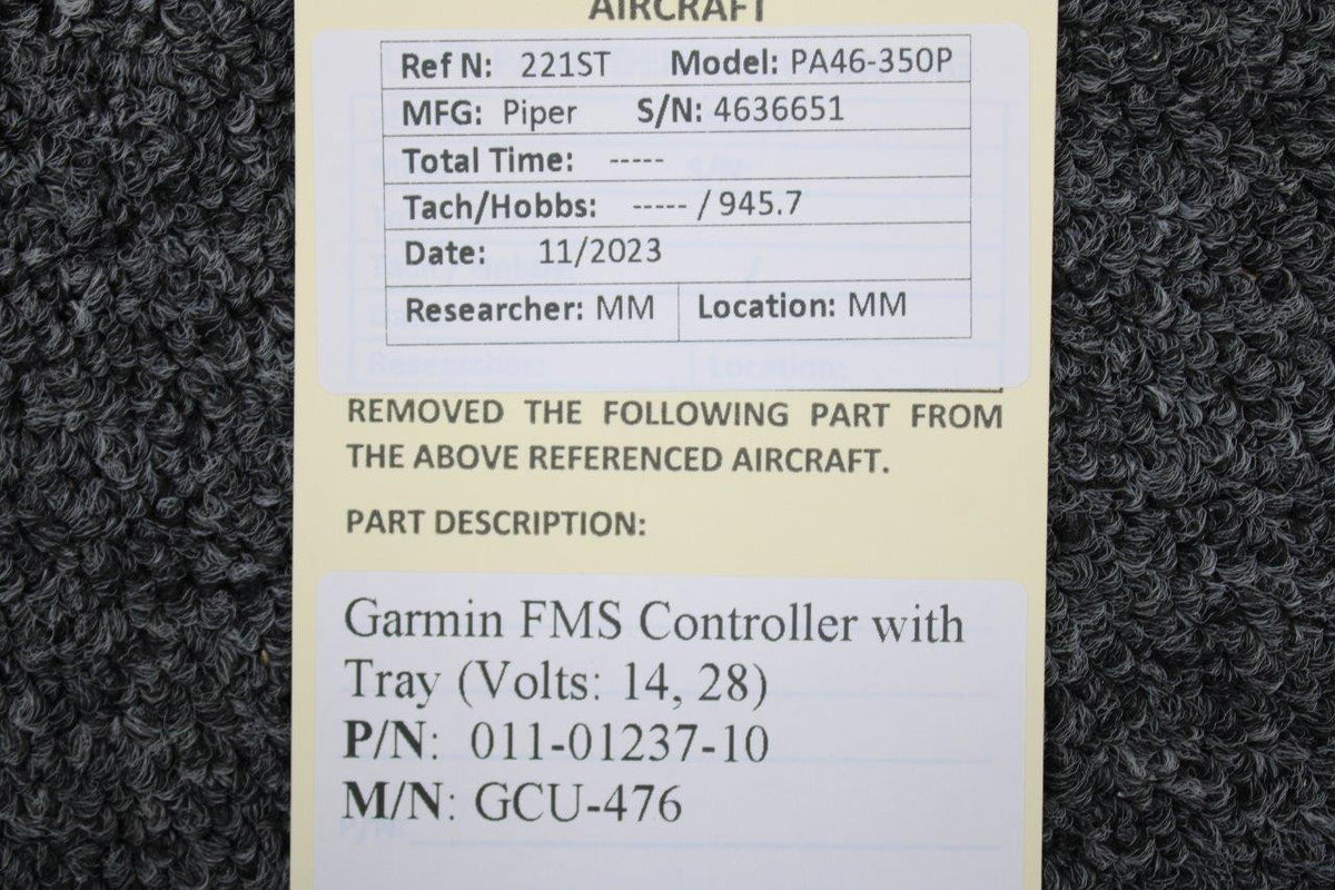 Garmin 011-01237-10 Garmin GCU-476 FMS Controller with Tray (Volts: 14, 28)